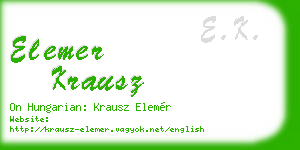 elemer krausz business card
