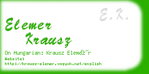 elemer krausz business card